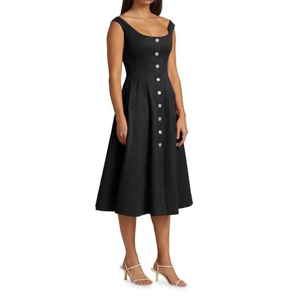 STAUD Dresses Staud Loretta Button Front Midi Dress Poshmark